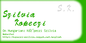 szilvia kopeczi business card
